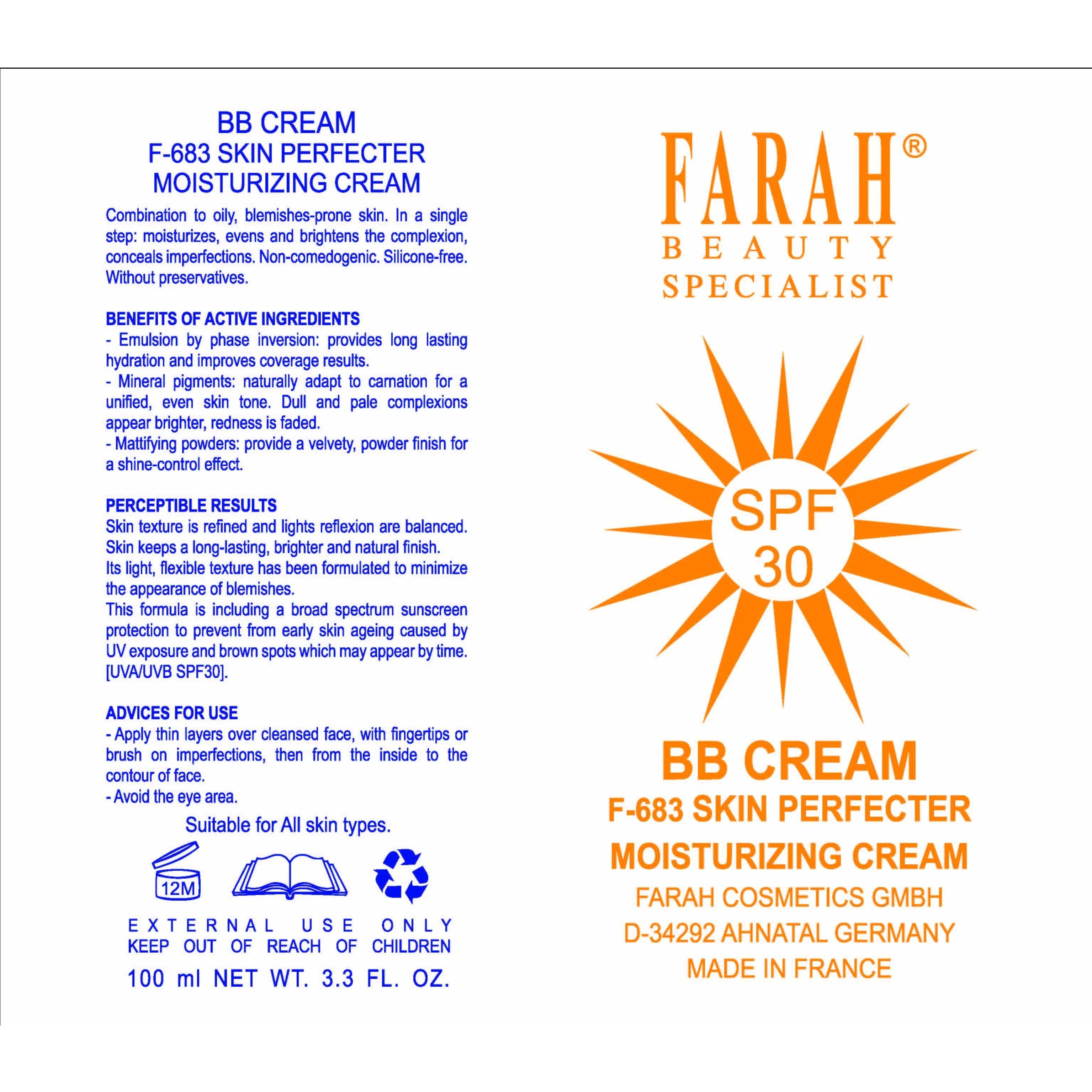 BB Cream Skin Perfecter Moisturizing Cream F-683 (100ml)